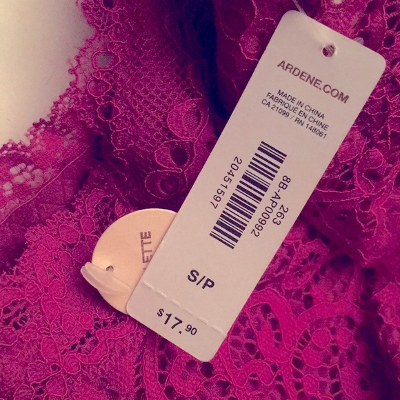 NWT — Fuchsia Lace Bralette - Picture 3 of 3